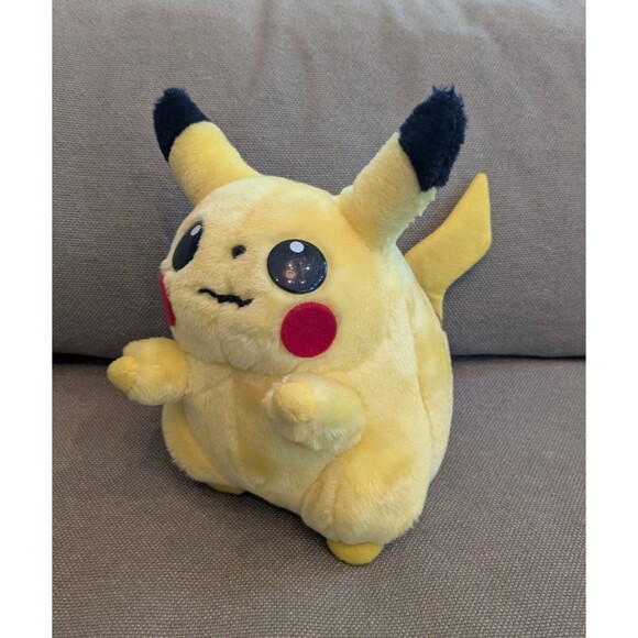 Vintage 1999 Pokemon Yellow Fat Pikachu Plush Stuffed Animal Nintendo 9'' - Picture 1 of 6